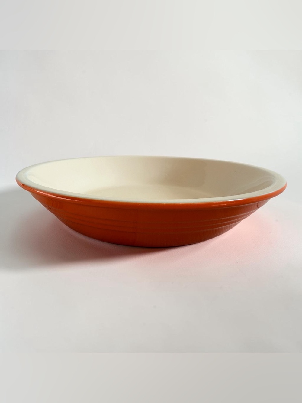 Le Creuset Stoneware Round Dish Bowl Plate Pie Pan Baking 9.75” Orange